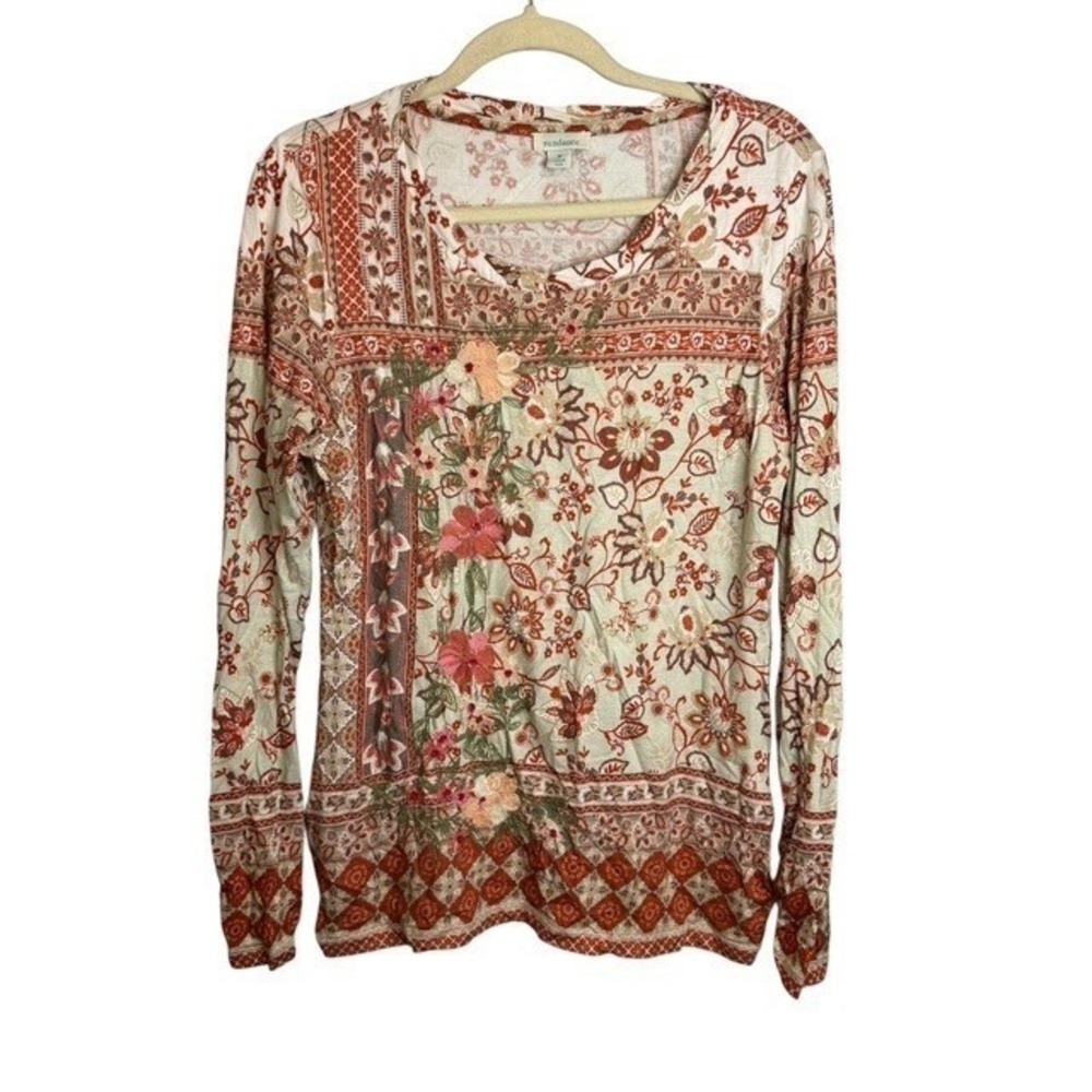 Sundance Blouse Women's Medium  Floral Patchwork Embroidered Cottagecore